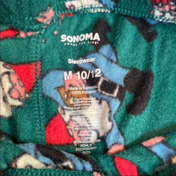 Sonoma Fleece Jammies for Your Families Green Gnome Christmas Pajama Bottoms - Picture 2 of 3